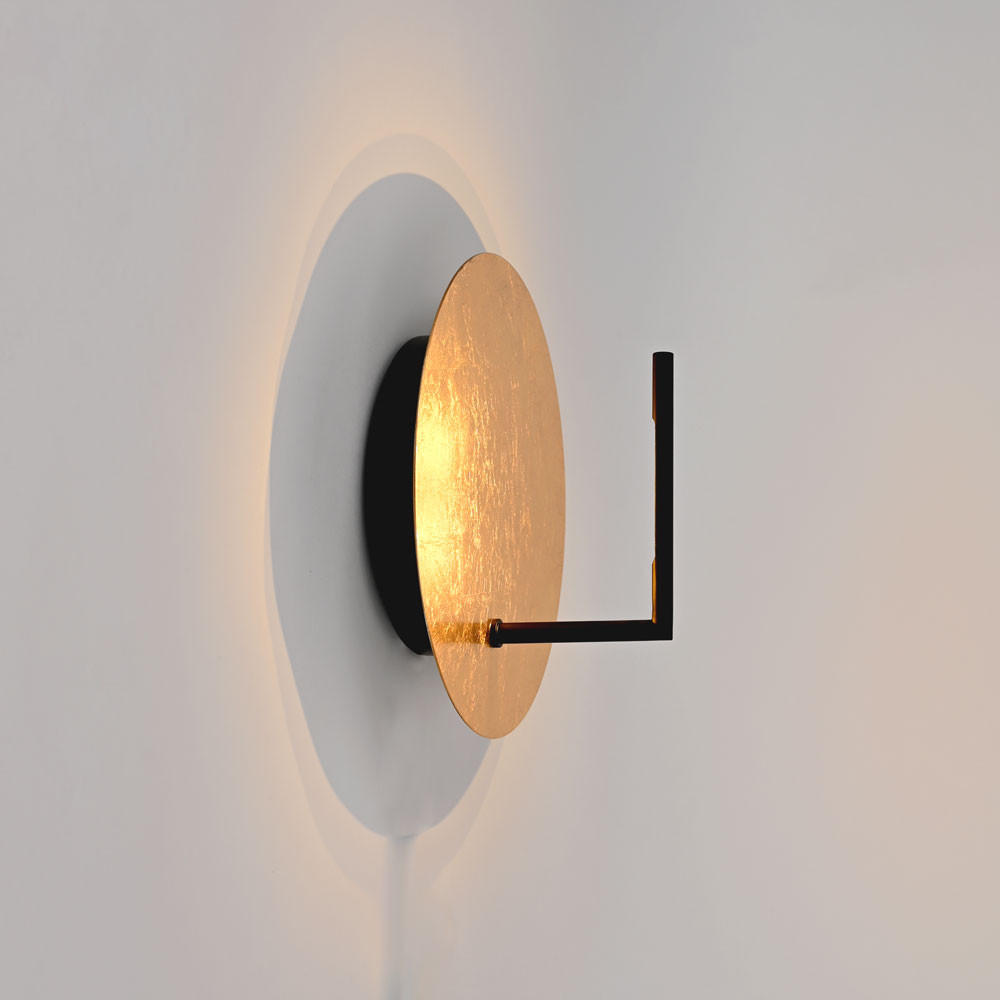 LED-WAND-/DECKENLAMPE Edge Blattgold Ø 30cm - Goldfarben, Metall (30/30/16cm) - s.luce