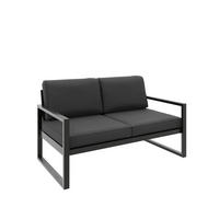 GARTENSOFA 2 Sitzer Madera 146x80cm, schwarz, graubraun - Schwarz/Braun, Kunststoff/Metall (146/86/80cm) - Margaret Hadas24