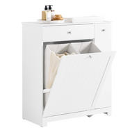 WÄSCHESCHRANK, Badschrank mit 2 Wäschesäcken, 78x38x90cm - Weiß, Holzwerkstoff (78/90/38cm) - SoBuy