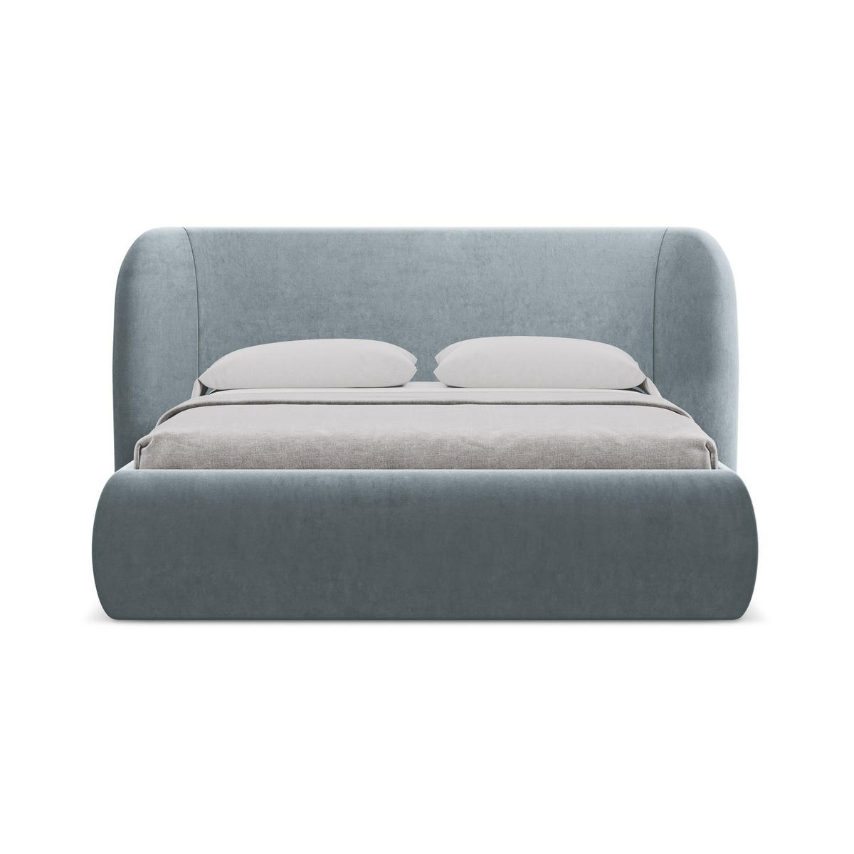 POLSTERBETT mit Bettkasten und Lattenrost 190x215 Blau - Blau/Schwarz, Kunststoff/Textil (140/200cm) - Makamii