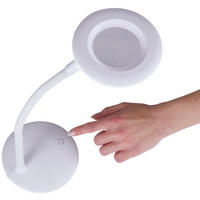 LED-LUPENLAMPE - aufladbar mit Tischstandfuß und 3x Vergrößerung für präzises Arbeiten, 2,5 Stunden Laufzeit - Weiß, Kunststoff (12.4/12.4/33cm) - Northpoint