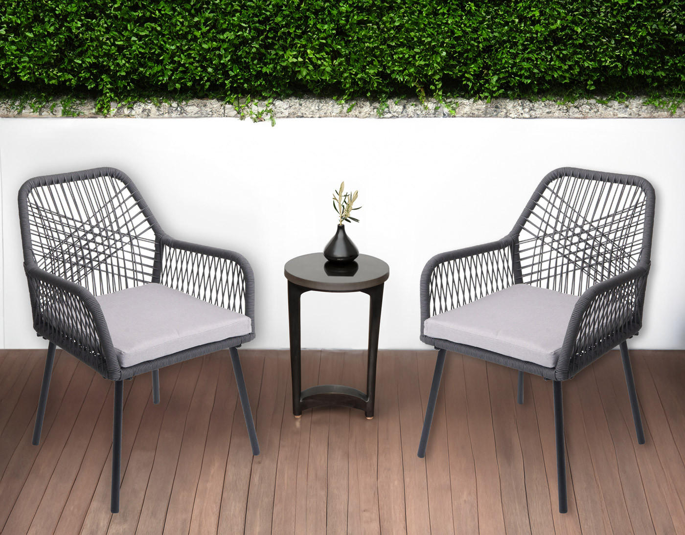 GARTENSTUHL AnthrazitGrau - Anthrazit/Hellgrau, Textil (54/81/62cm) - MCW