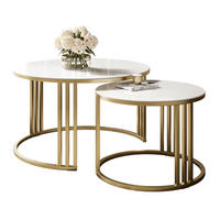 COUCHTISCH 2in1 LORI GLASS gebürstetes Gold, gebürstetes Gold / weißes Glas - Weiß, Metall (70/70/43cm) - Lookway