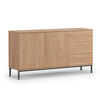 SIDEBOARD Queba 2T 3S Hellbraun 150/80/41 cm – mit Schubladen und viel Stauraum - Hellbraun/Schwarz, Holzwerkstoff (150/80/41cm) - AX Living
