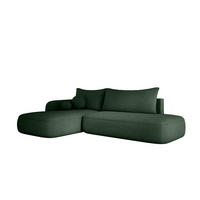 ECKSOFA BABU Mit Bettfunktion – Moderne Polsterecke Für Wohnzimmer Funktionales Schlafsofa Im Stoff NOW OR NEVER, 300x105x60cm, Linke, GRÜN - Waldgrün, Holz/Textil (190/300cm) - DomoHome