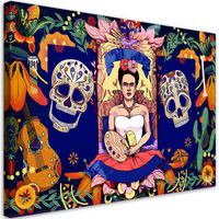 WANDBILD frida kahlo los muertos - Multicolor, Textil (60/40cm) - Feeby