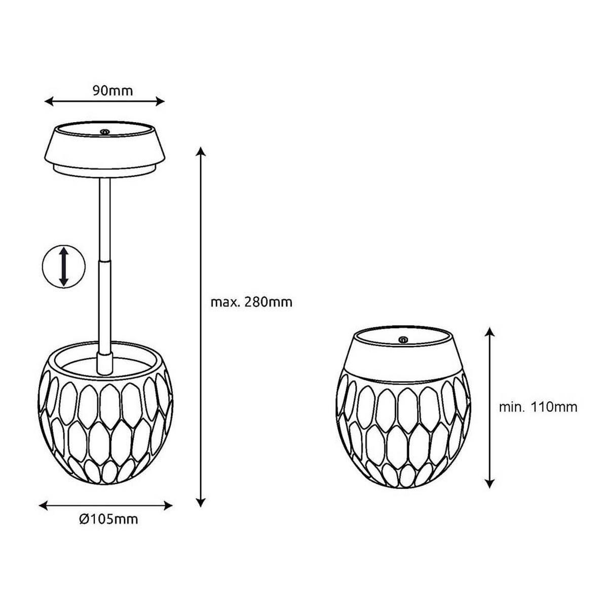 LED TISCHLEUCHTE Grün höhenverstellbar 2er Set - Grün, Glas (10.5/10.5/28cm) - Globo Lighting