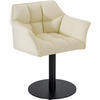 SESSEL Lederlook Creme - Creme/Schwarz, Textil/Metall (64/75/48cm) - CLP