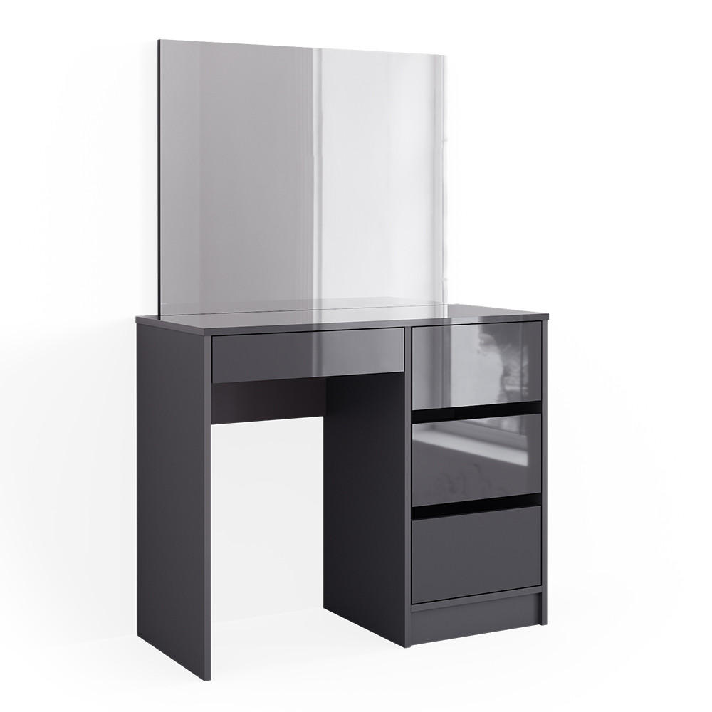 SCHMINKTISCH Sherry Anthrazit 90 cm mit Spiegel - Anthrazit, Holzwerkstoff (90/75/40cm) - Vicco