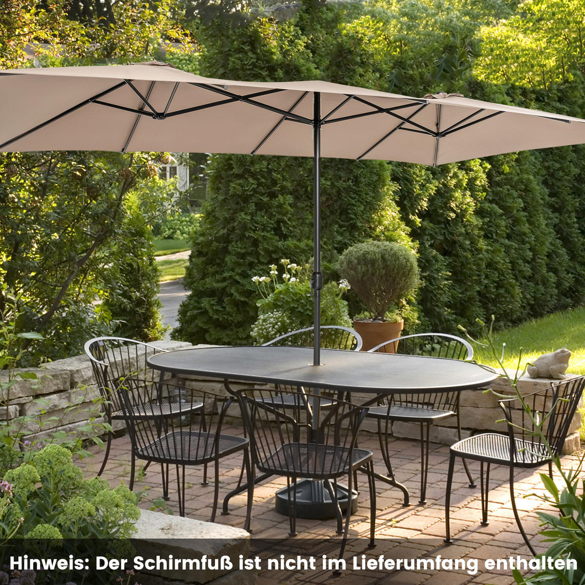 TERRASSENSCHIRM Kaffee - Braun, Kunststoff (265/426cm) - COSTWAY