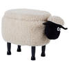HOCKER Sheep 35/55/40 cm - Beige, Kunststoff/Textil (55/40/35cm) - Beliani