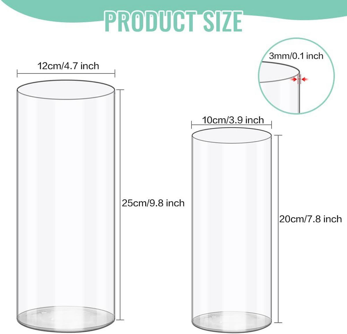 VASE 12*12*25CM - Transparent, Kunststoff (26.5cm) - LIBRATON