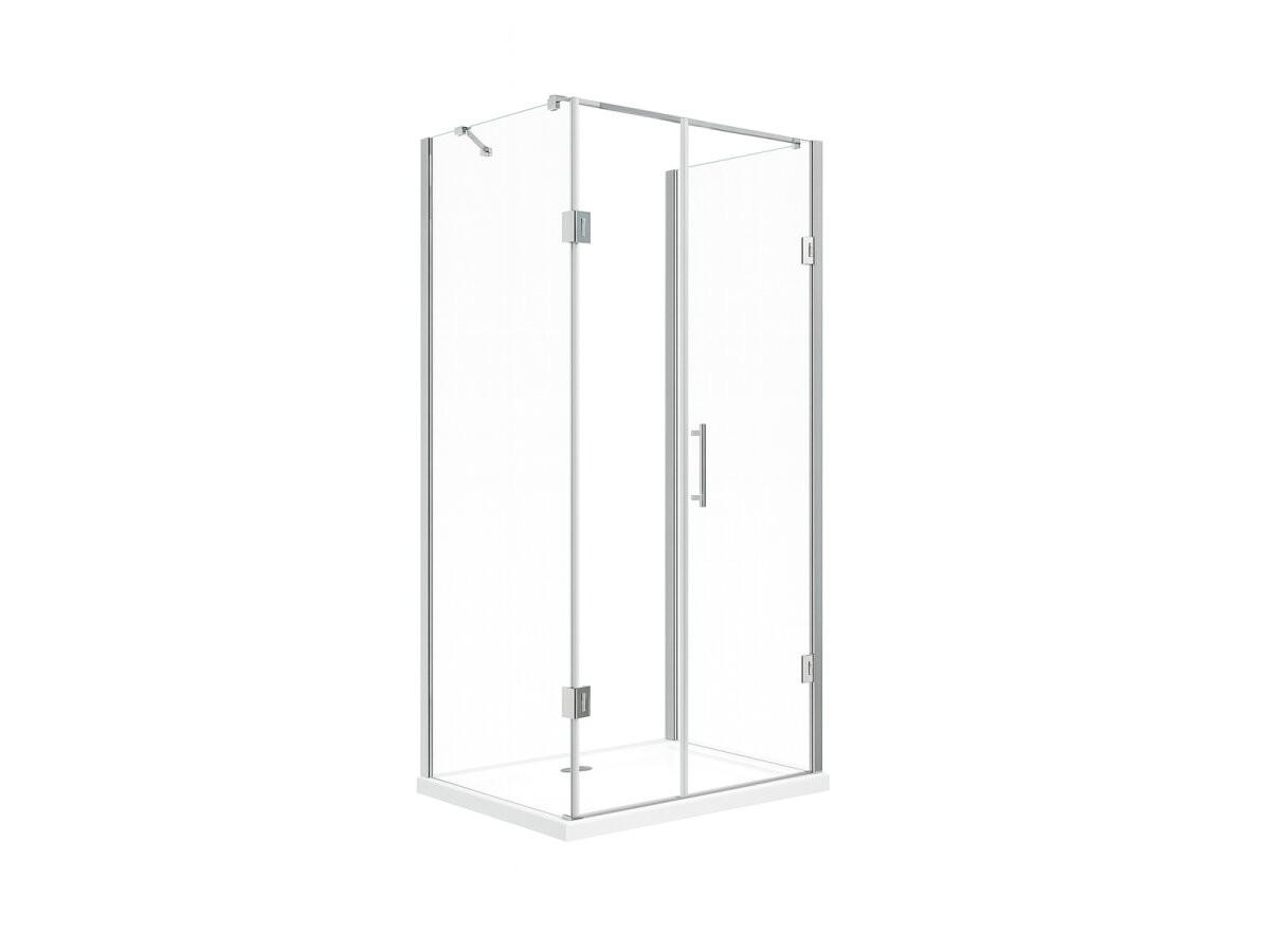 DUSCHKABINE Emma 90x80x90 x195 cm U-Form - Silberfarben, Glas (90/80/195cm) -  Glaswerk Westfalen