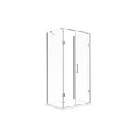 DUSCHKABINE Emma 80x100x80 x195 cm U-Form inkl. Duschwanne + Siphon - Silberfarben, Glas (80/100/195cm) -  Glaswerk Westfalen