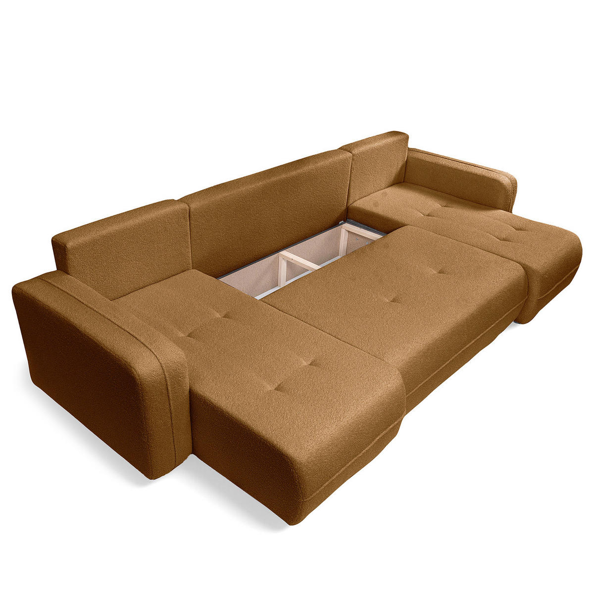 WOHNLANDSCHAFT - Beige/Schwarz, Kunststoff/Textil (312/82/145cm) - home24