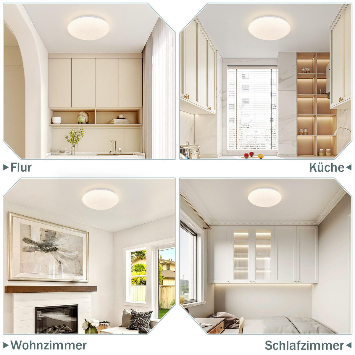 LED-2 DECKENLEUCHTE brot 4000K - Neutrallicht 17/17/7 cm - Weiß, Metall (17/17/7cm) - Nettlife
