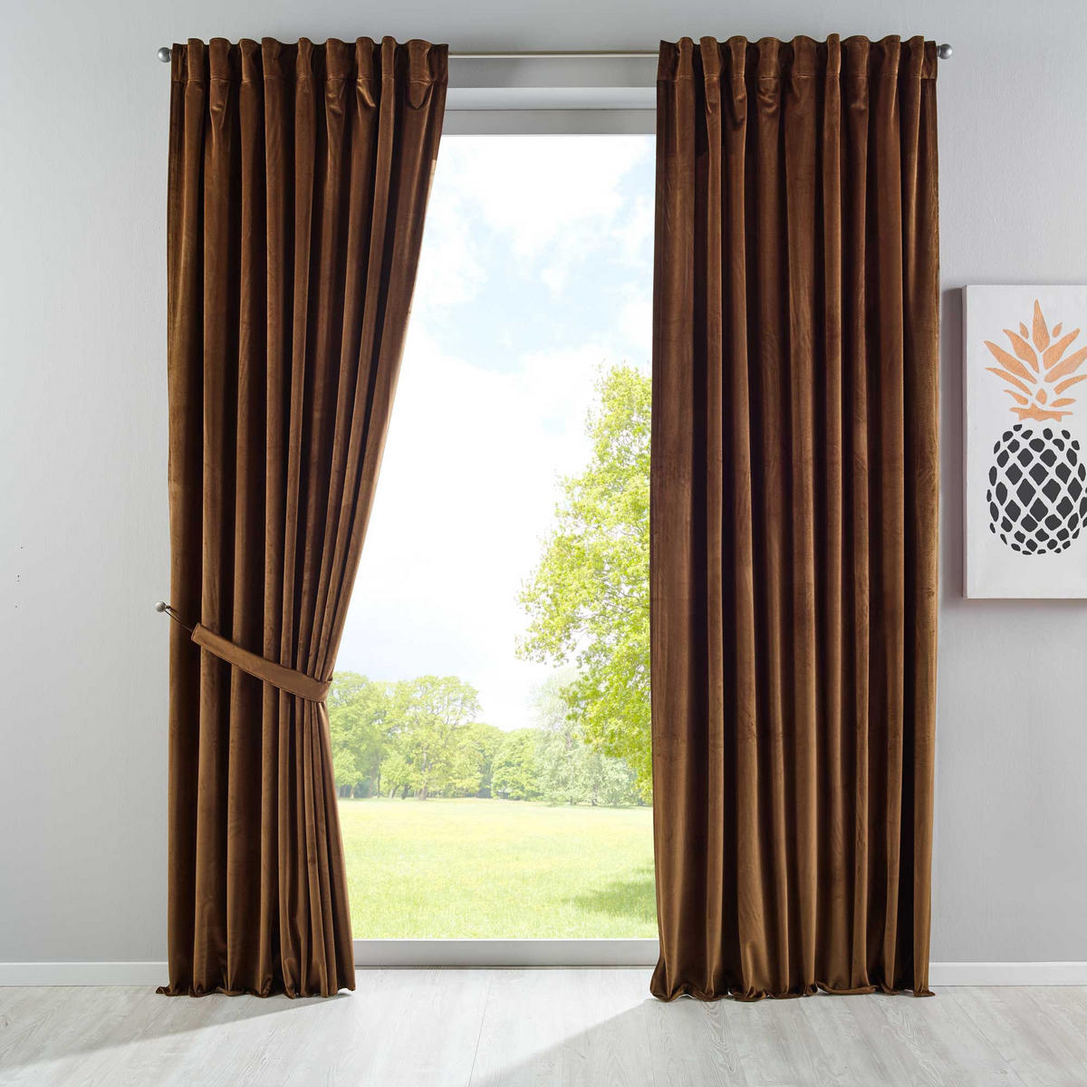 VORHANG 2ER SET MILANO HxB 235x135 cm Taupe - Taupe, Textil (135/235cm) - Gardinenbox
