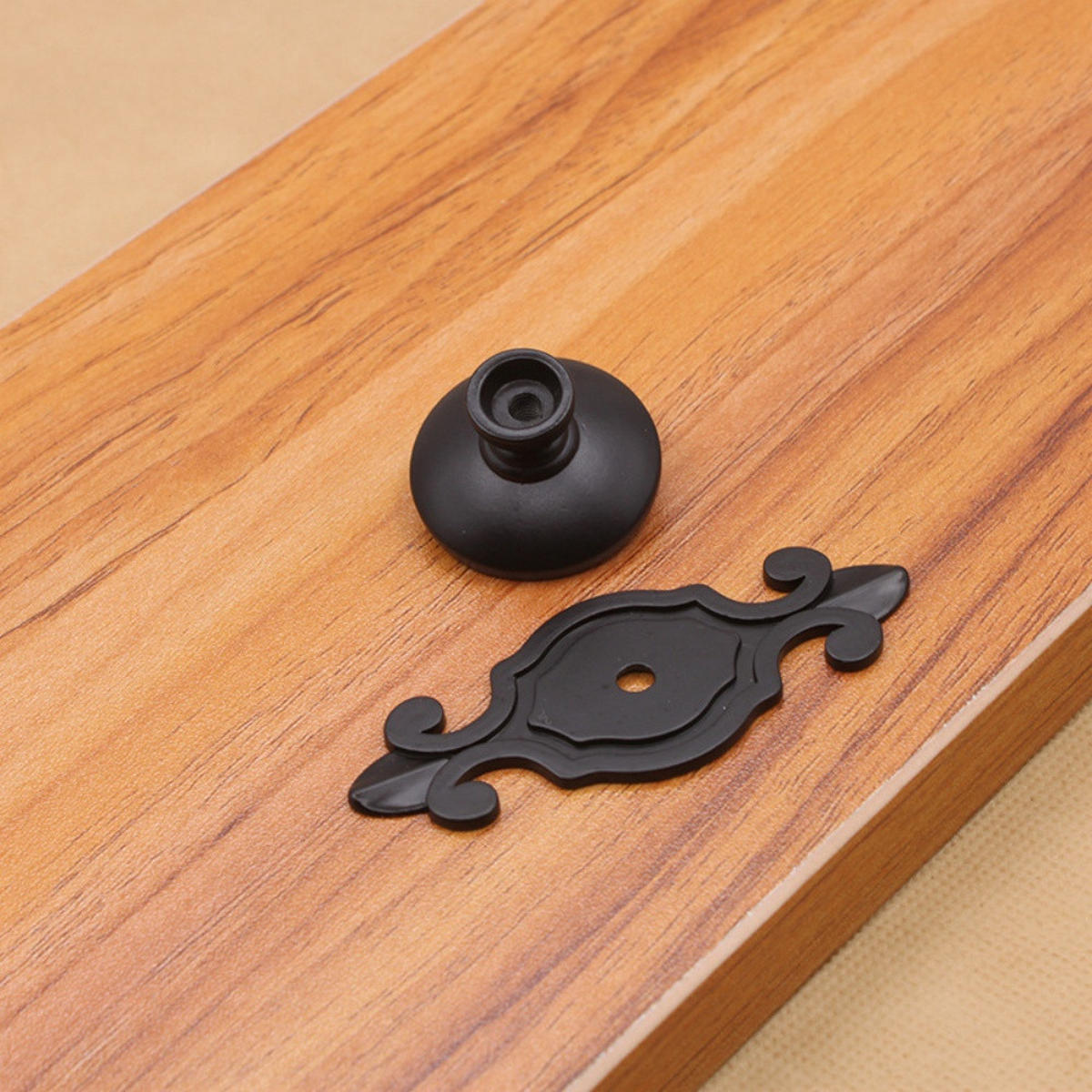 SCHRANKKNOPF Schwarz 1er-Set - Schwarz, Metall (0.32/0.32/3.2cm)