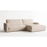 ECKSOFA MARLIN Beige Bouclé - Beige/Schwarz, Kunststoff/Textil (262/168cm) - KAWOLA