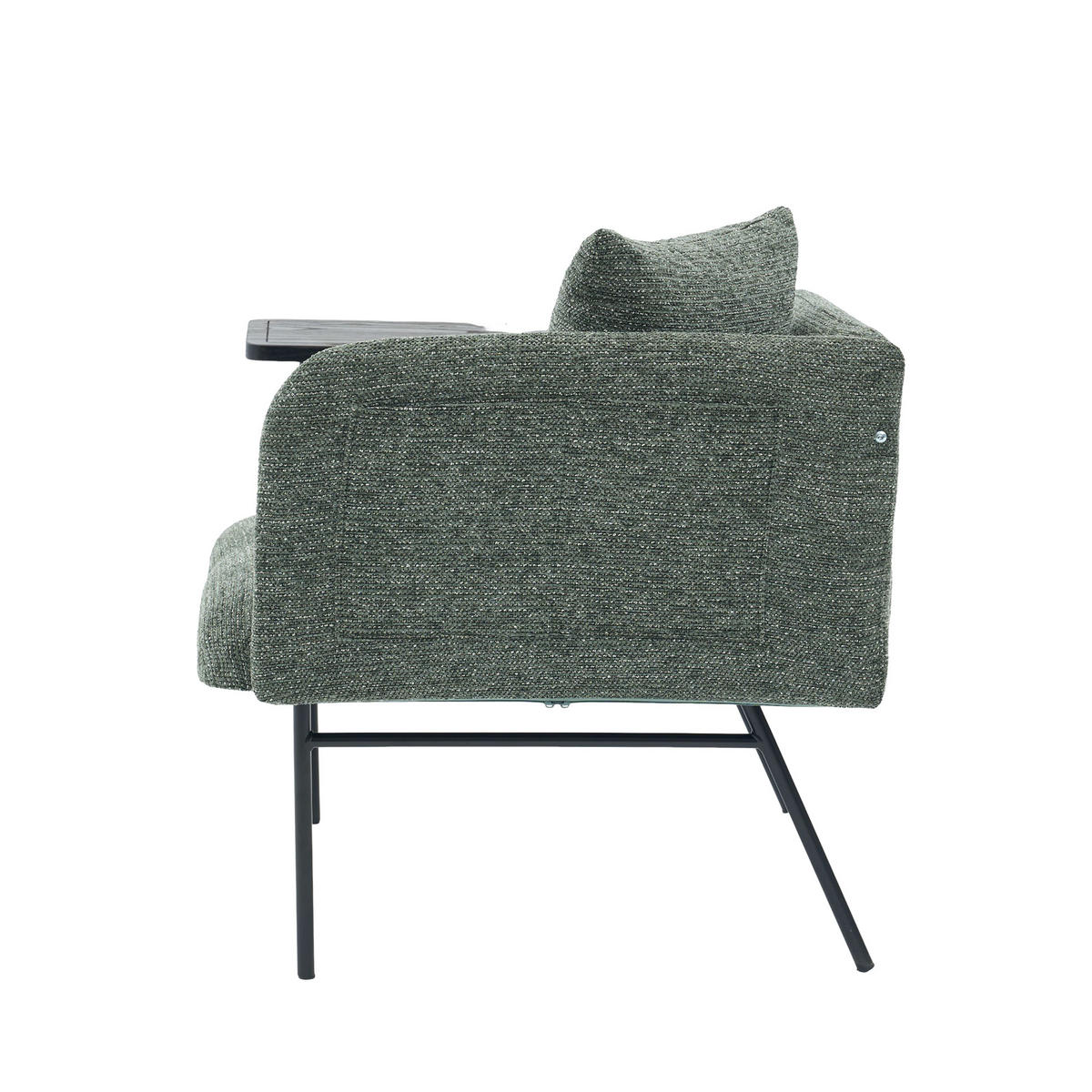 SESSEL mit Beistelltisch und Staufächern, DE-42266, Smaragdgrün - Grün, Metall (86/71/72cm) - ComfortXL
