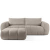 SOFA LIRA mit Pouf, Grau, Bouclé - Grau, Holz/Holzwerkstoff (96/43/50cm) - KONSIMO®