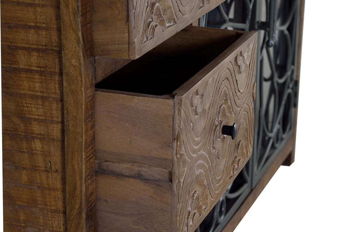 SIDEBOARD aus gealtertem braunem Mangoholz - Braun, Holz (40/96/140cm) - Giner y Colomer