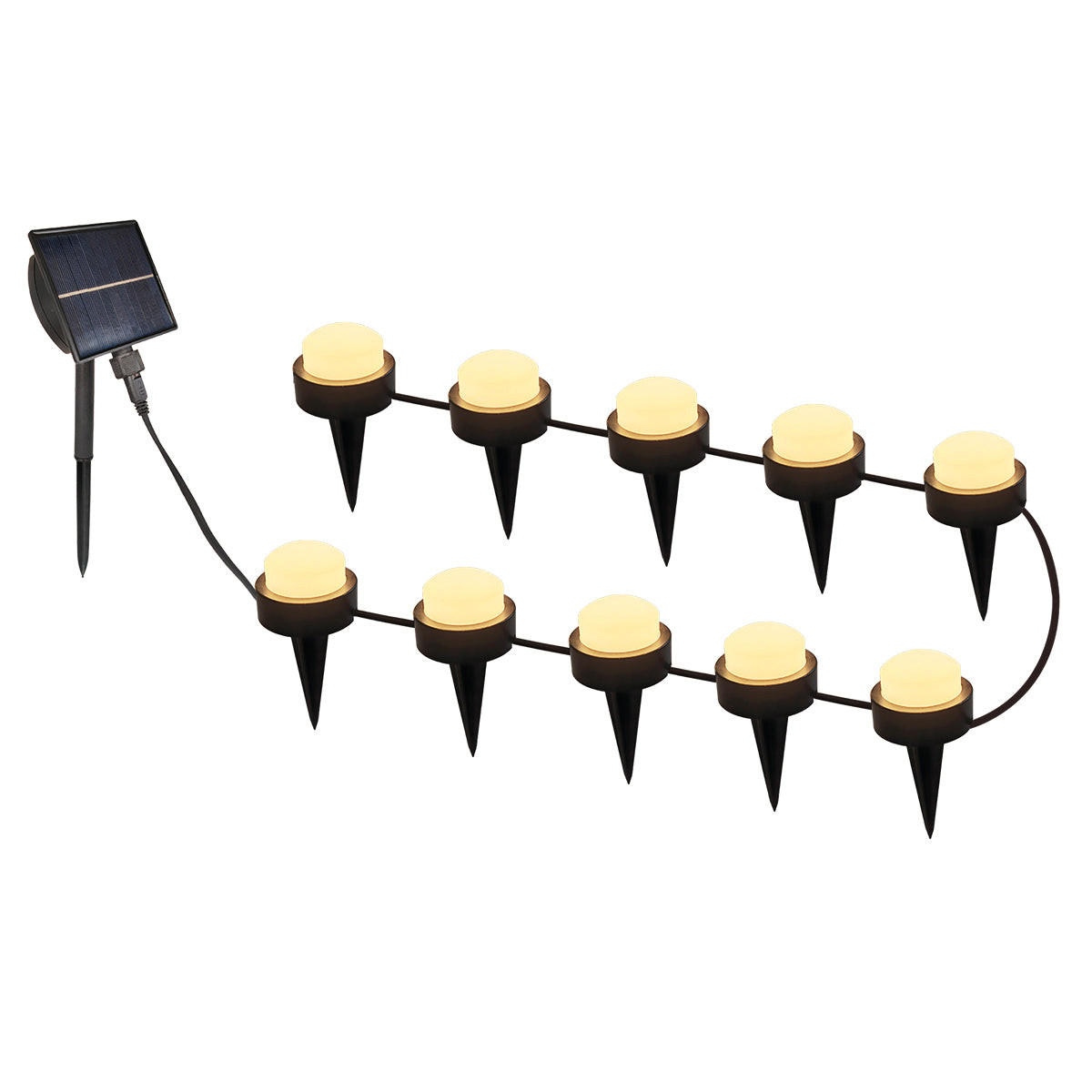 MINI-SOLARSPOTS SOLIRAY schwarz - Schwarz, Kunststoff (1200/1/1cm) - Lumisky