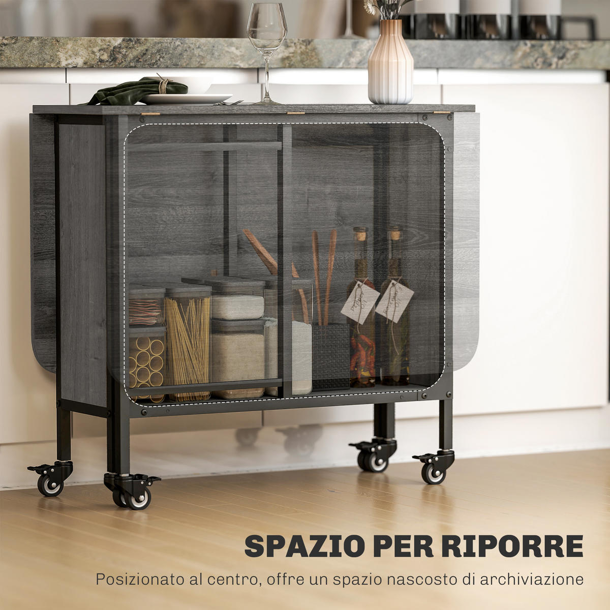 ESSTISCH Grau 1 Stück - Grau, Kunststoff (130/80/74cm) - GiPP