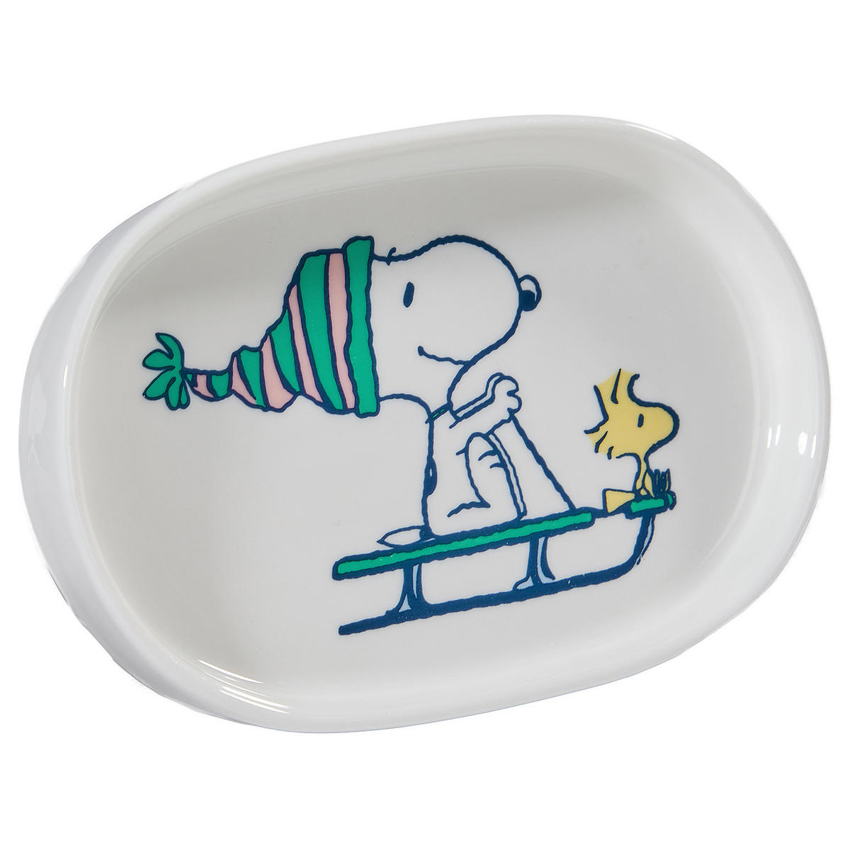 DEKOTELLER Peanuts Snoopy auf Schlitten - Weiß, Keramik (2cm) - Butlers
