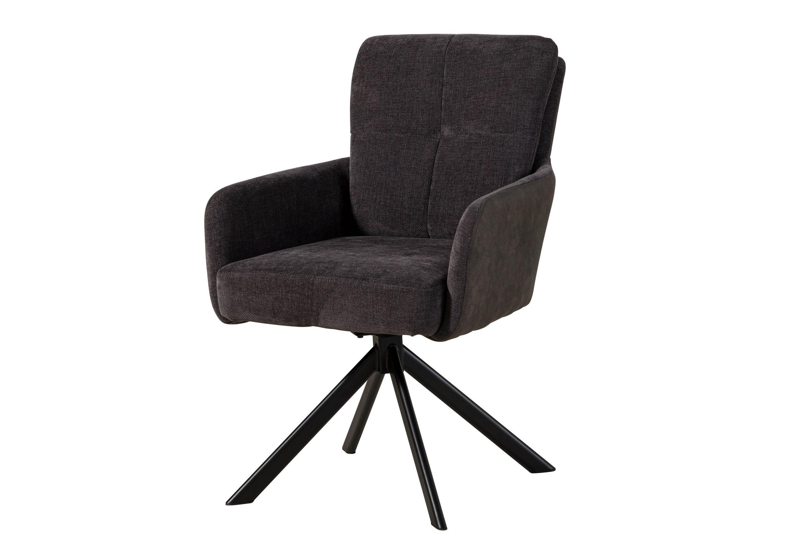 STUHL 100% Polyester 57 x 67 x 87 cm dunkelgrau / grau POLSTERSTÜHLE - Grau, Kunststoff (57/87/67cm) - Massivmoebel24