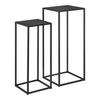 BEISTELLTISCH Barbaricina 2er Set - Schwarz, Metall (30.0/30.0/70.0cm) - [en.casa]