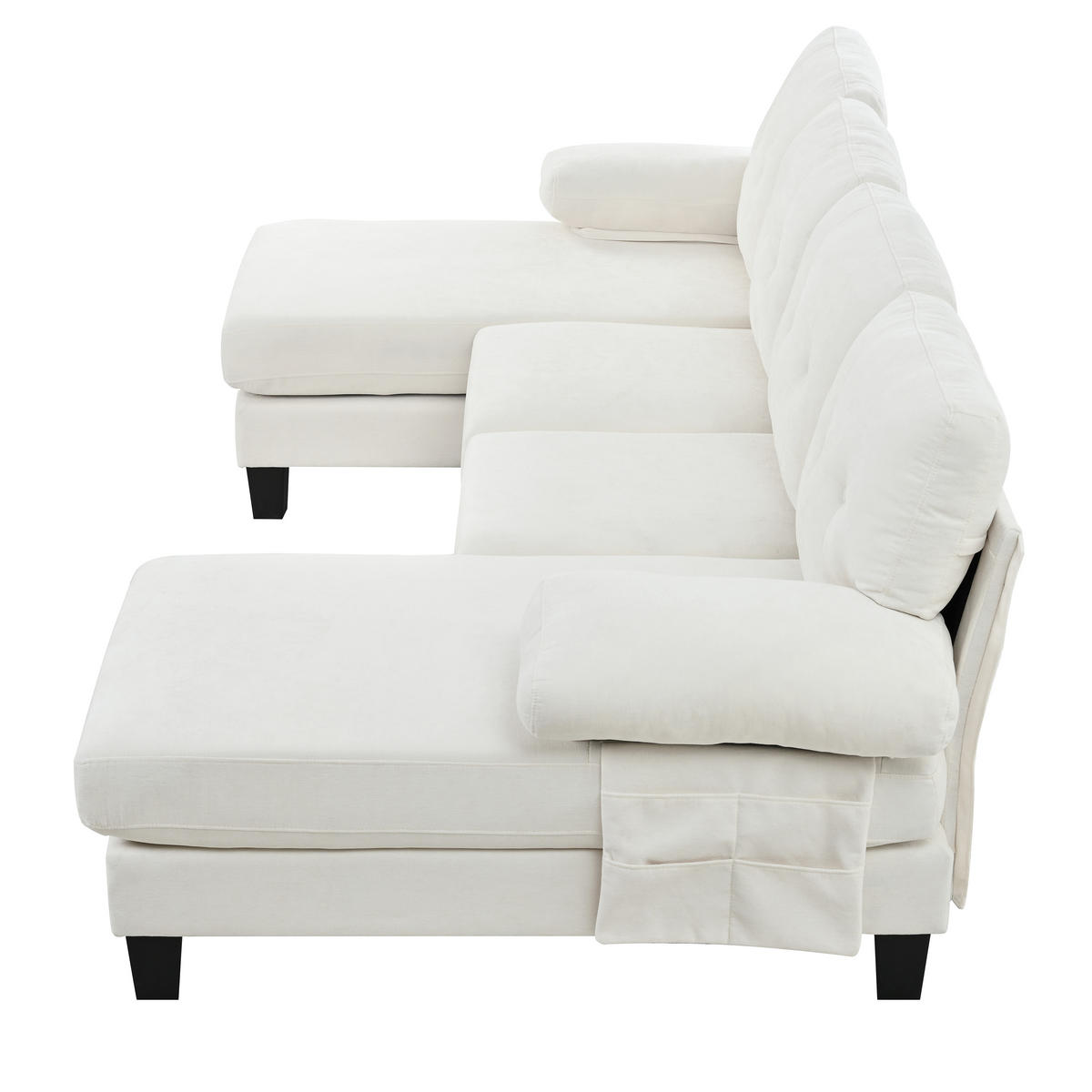 WOHNLANDSCHAFT 268/128/84 cm Beige Chenille - Beige, Textil (242/84/128cm) - Oxeza