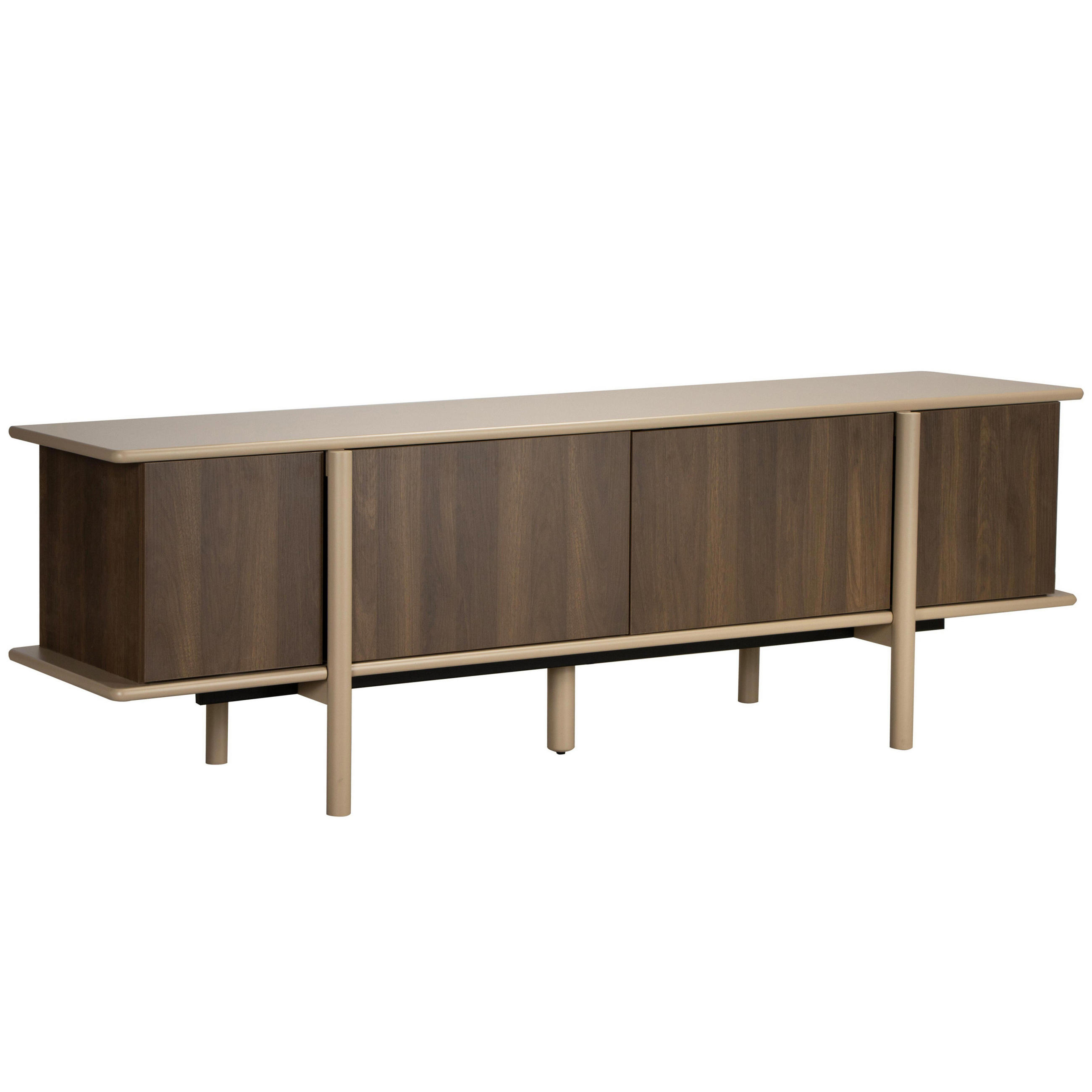 TV-MÖBEL mit 4 Türen, taupe - Taupe, Holz (180/55/40cm) - Oviala