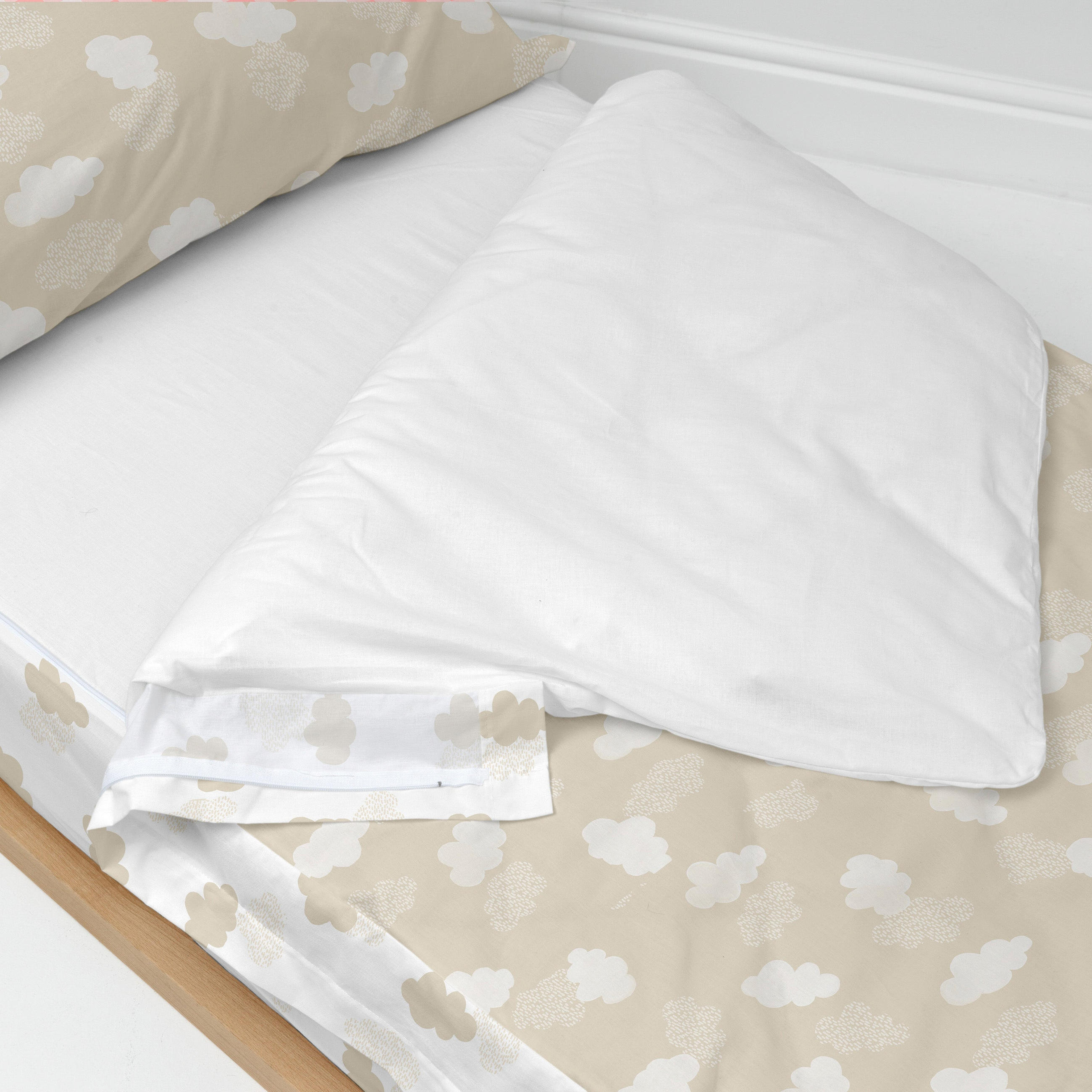 NORDIC-SACK clouds 105x200 cm ohne füllung beige - Beige, Textil (105/200cm) - Happy Friday