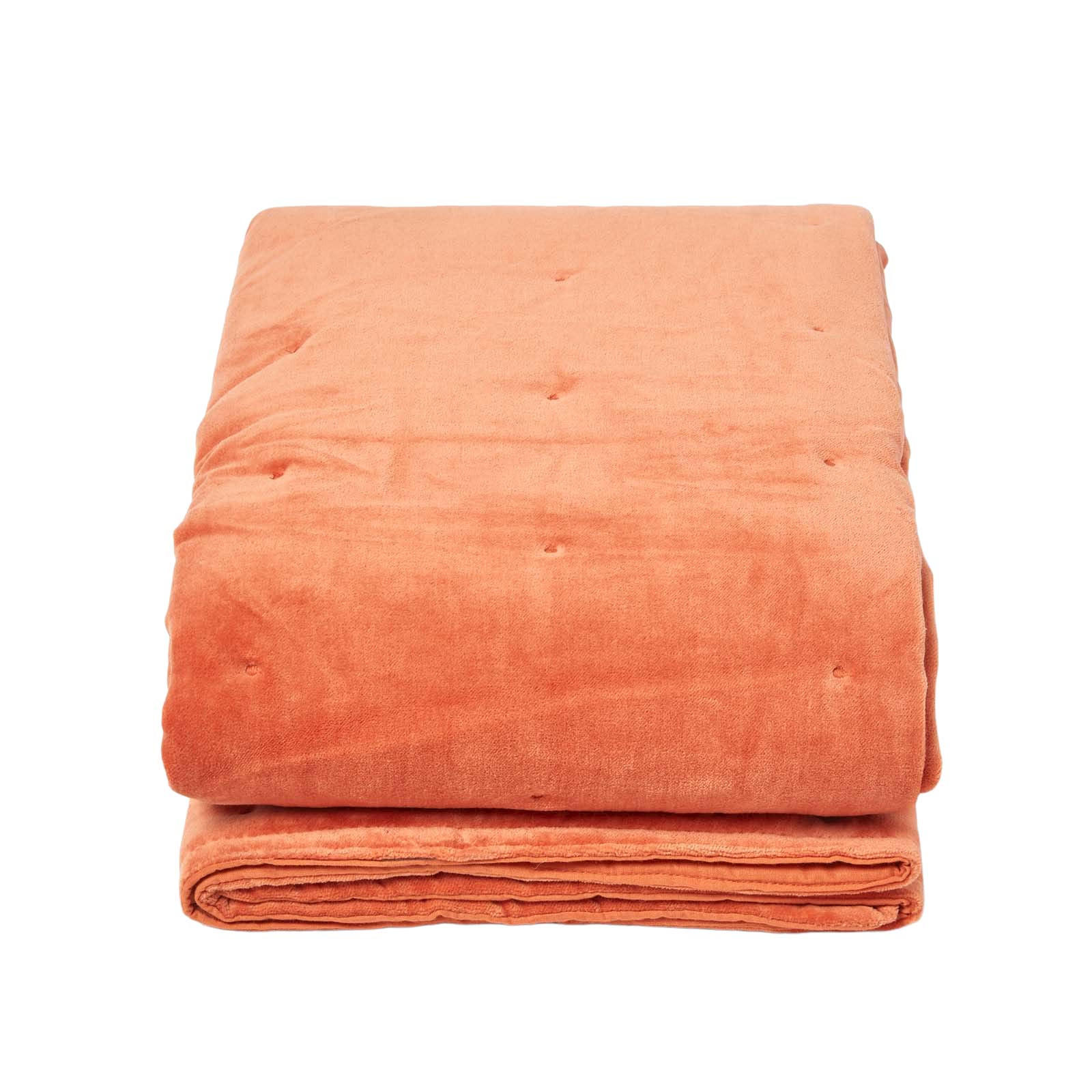 SAMT-KUSCHELDECKE 150/200 cm, Baumwolle wattiert - Orange, Textil (150/200cm) - Homescapes