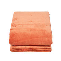 SAMT-KUSCHELDECKE 150/200 cm, Baumwolle wattiert - Orange, Textil (150/200cm) - Homescapes