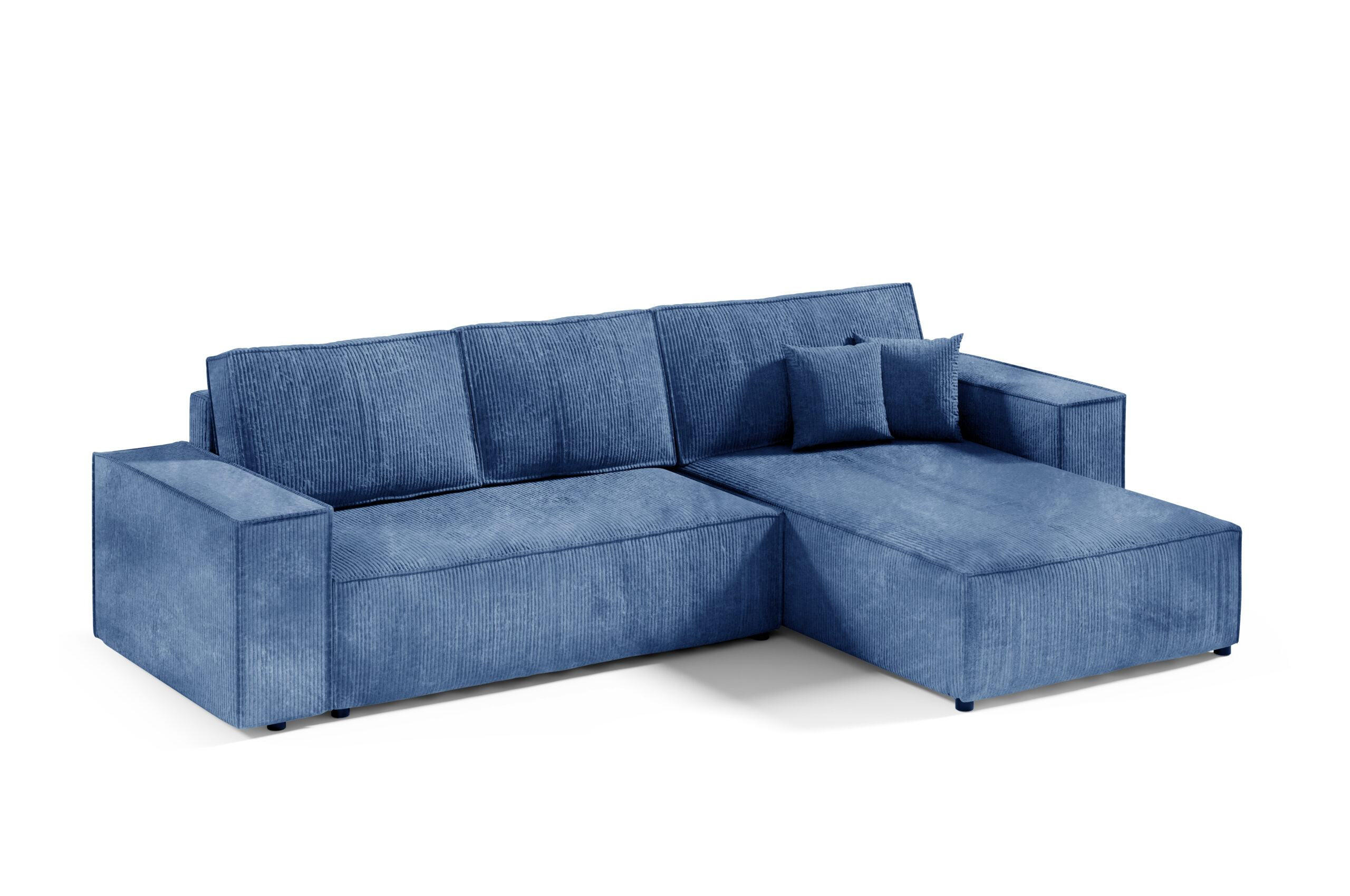 ECKSOFA mit Schlaffunktion Blau - Blau, Textil (294/185cm) - Furnisell