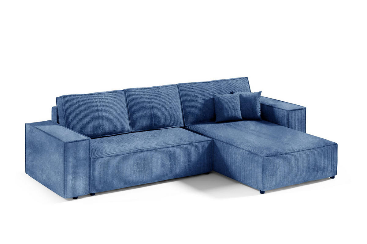 ECKSOFA mit Schlaffunktion Blau - Blau, Textil (294/185cm) - Furnisell