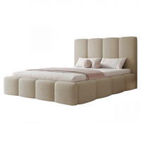 POLSTERBETT LANDARE 200x200 cm Beige Samt (Stoff Melody) - mit Bettkasten und Lattenrost - Beige, Holzwerkstoff/Textil (200/200cm) - Ravio