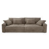 BIG-SOFA mit 2 Bettkästen, viel Stauraum, B274/T113/H84 cm, Liegefläche 103x241 cm, Cord Braun Taupe / 15264 - Braun, Kunststoff/Textil (284/84/113cm) - luma-home