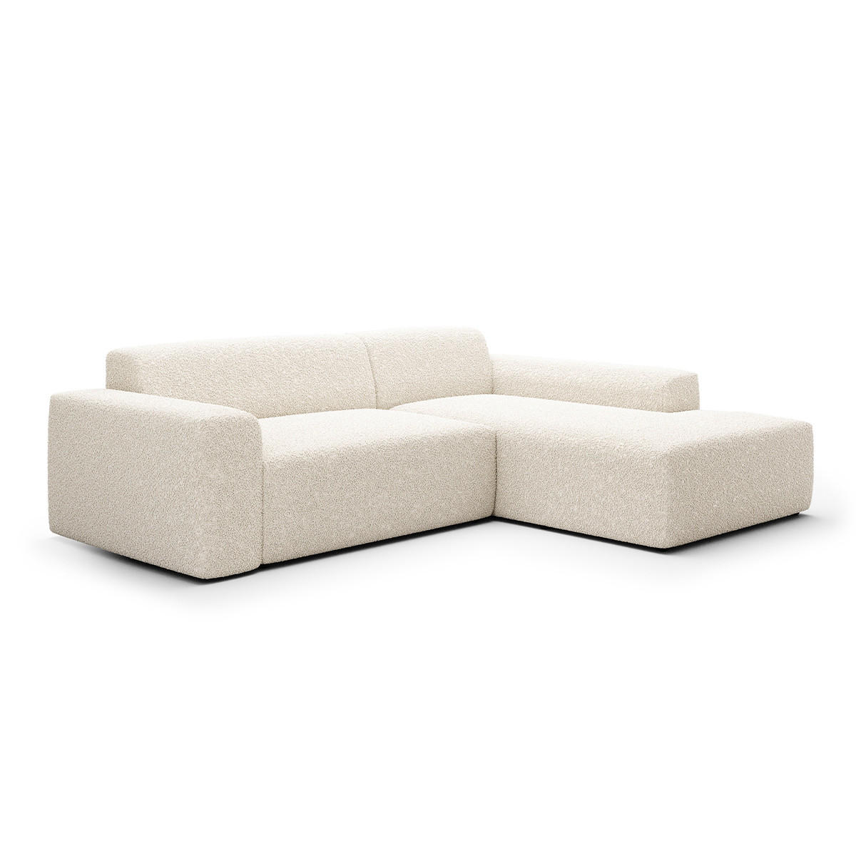 ECKSOFA Torino 3 Sitzplätze Beige - Beige, Holz (254/190cm) - Petits-meubles