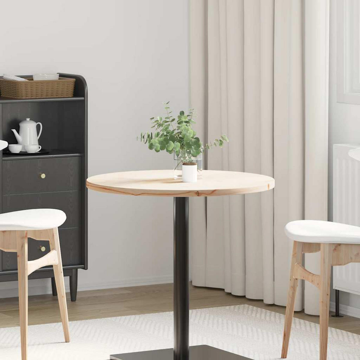 TISCHPLATTE Ø70/2,5 Cm Massivholz Kiefer - Braun, Holz (70/70/2.5cm) - vidaXL