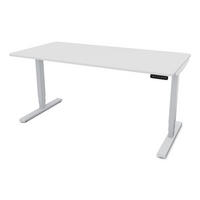 SCHREIBTISCH Elektrisch höhenverstellbarer Schreibtisch Y-Line Curved Signalweiß Weißaluminium 160/80/62-127cm - Weiß Hochglanz/Silberfarben, Holzwerkstoff/Metall (80/160/127cm) - ASSMANN