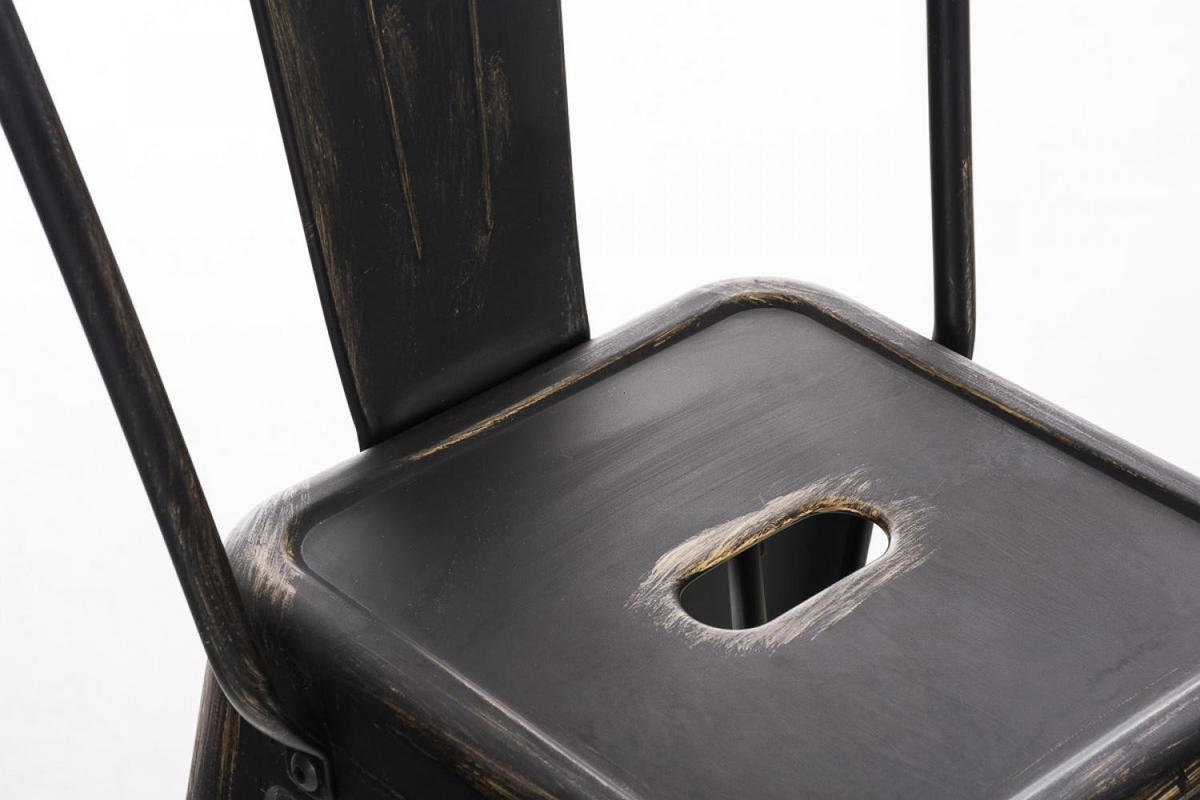 BARHOCKER Metall schwarz-gold - Eukalyptusholzfarben/Goldfarben, Metall (44/115/52cm) - CLP