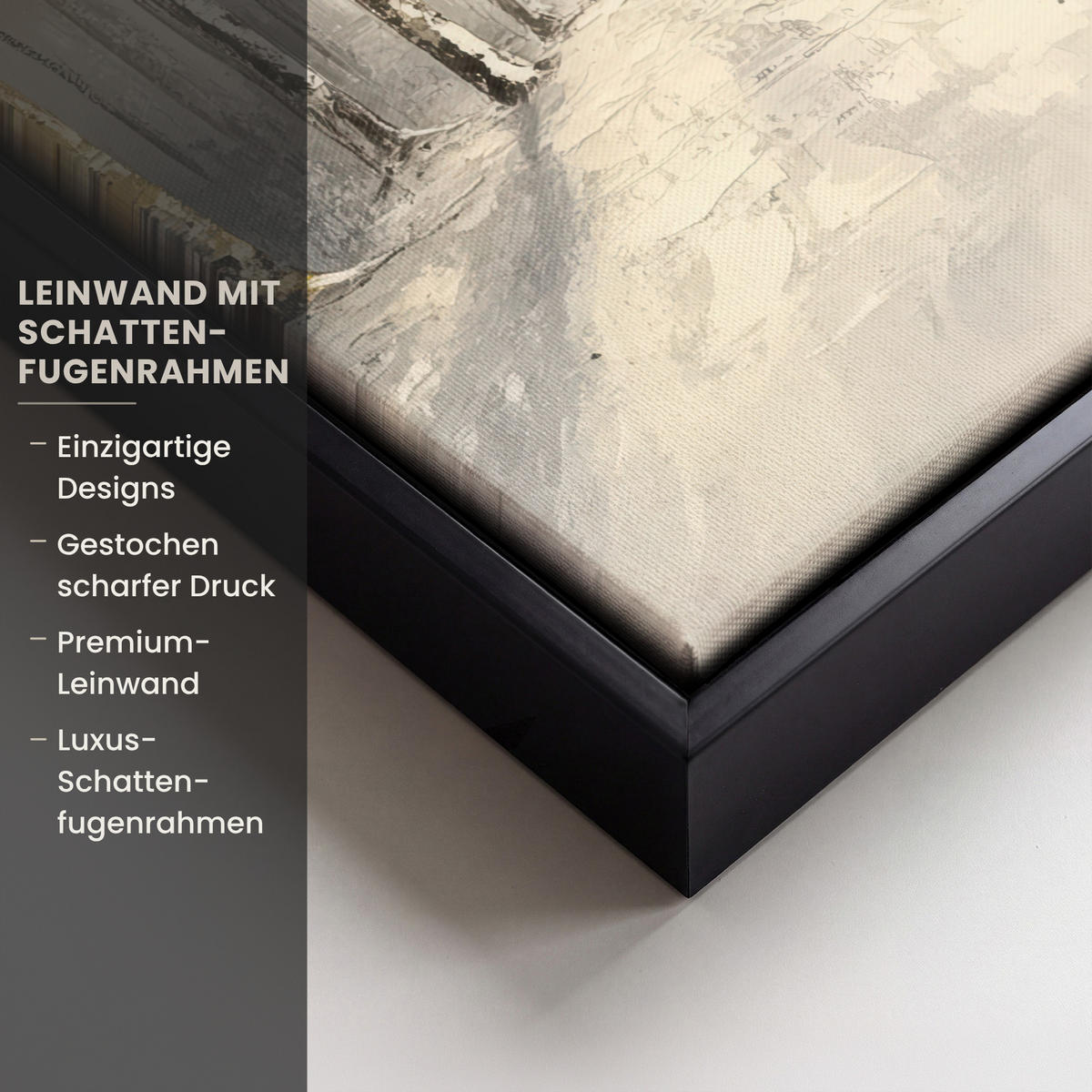 LEINWAND Bilder mit Rahmen - Winter - Abstrakt - Schnee - Natur - Sonne - 20x30 - Grau, Textil (20/30cm) - MuchoWow