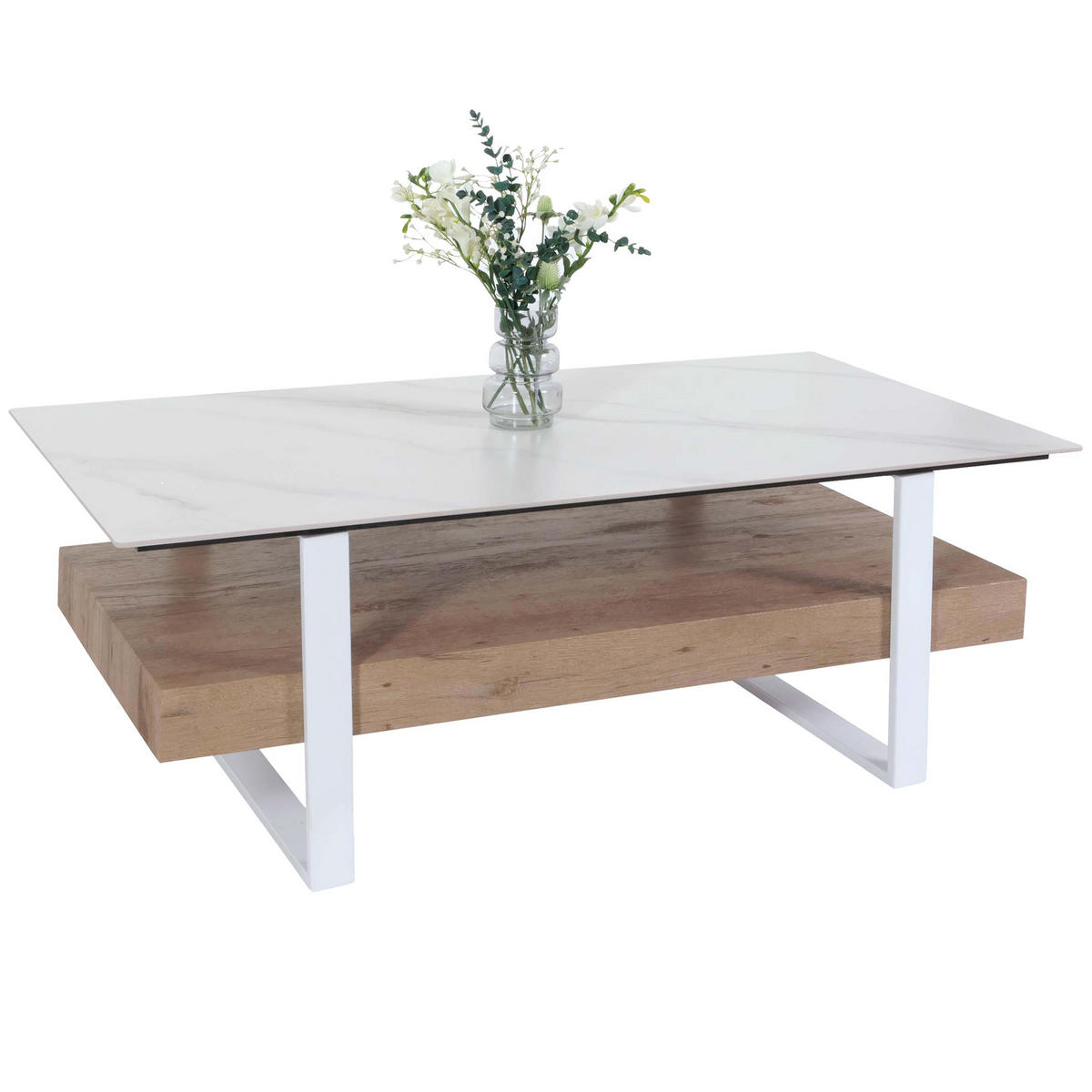 COUCHTISCH rechteck Weiß - Weiß, Holz (60/120/43cm) - MCW