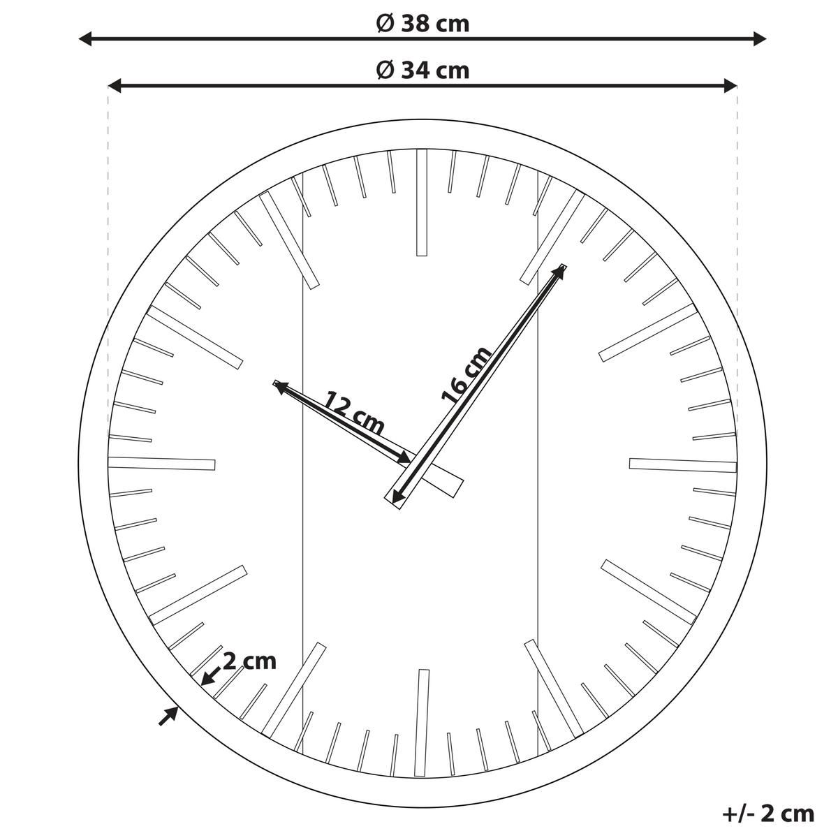 WANDUHR Kunststoff schwarz/heller Holzfarbton Villora - Schwarz, Kunststoff (38/38/5cm) - Beliani