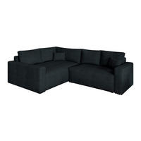 ROHOVÁ SEDAČKA ERONIS černá - šedá/černá, dřevo/textil (265/194cm) - MASSENO