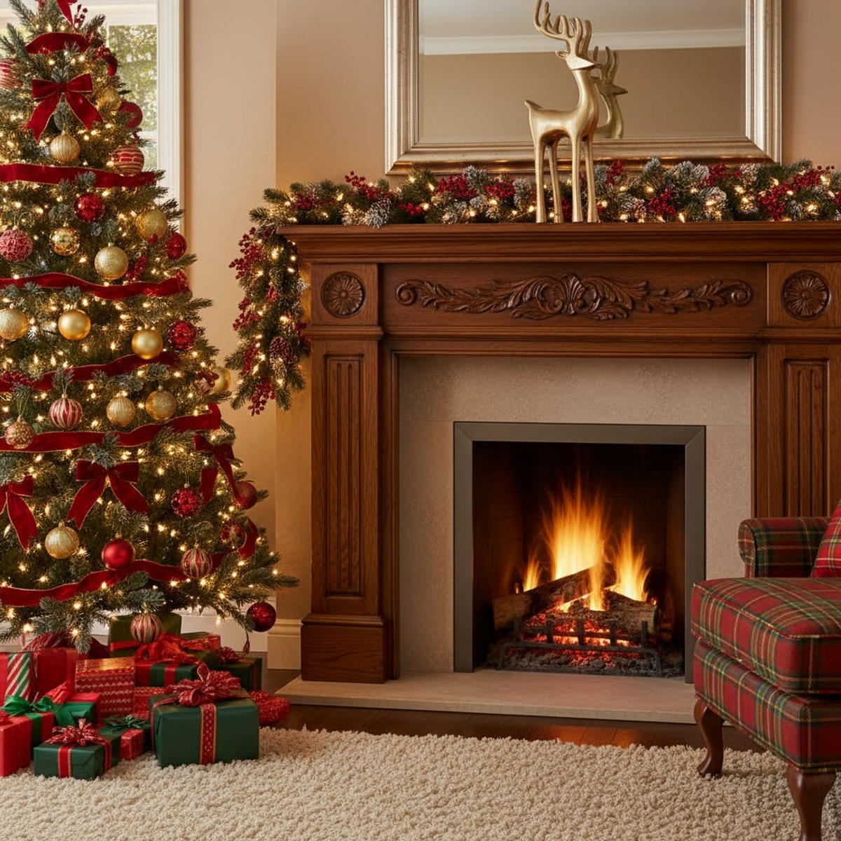 WEIHNACHTSFIGUR Rentier 35 cm - Goldfarben, Metall (6/35/14cm) - Home Styling Collection