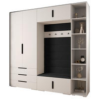 GARDEROBEN-SET 236,7/240/47 - Schwarz/Weiß, Holz/Kunststoff (240/236.7/47cm) - Abiks Möbel
